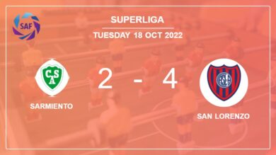 Superliga: San Lorenzo overcomes Sarmiento 4-2