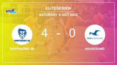 Eliteserien: Sarpsborg 08 demolishes Haugesund 4-0 with an outstanding performance