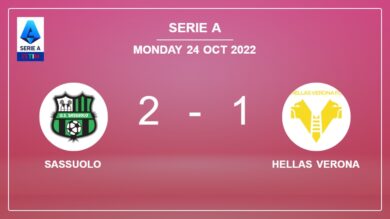 Serie A: Sassuolo recovers a 0-1 deficit to defeat Hellas Verona 2-1