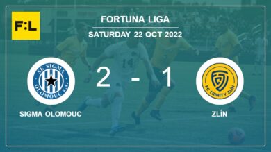 Fortuna Liga: Sigma Olomouc recovers a 0-1 deficit to best Zlín 2-1