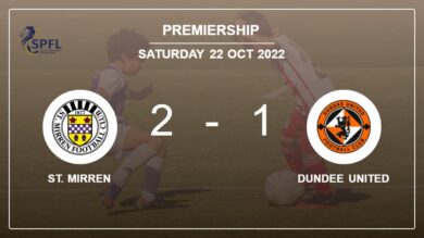 Premiership: St. Mirren prevails over Dundee United 2-1