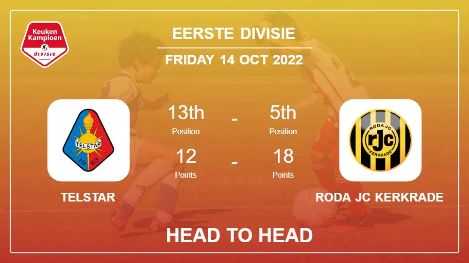 Head to Head Telstar vs Roda JC Kerkrade | Prediction, Odds - 14-10-2022 - Eerste Divisie