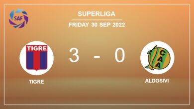 Superliga: Tigre tops Aldosivi 3-0