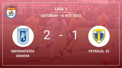 Liga 1: Universitatea Craiova recovers a 0-1 deficit to best Petrolul 52 2-1