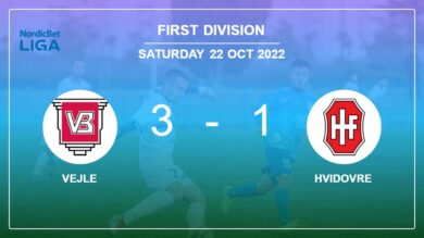 First Division: Vejle tops Hvidovre 3-1 after recovering from a 0-1 deficit