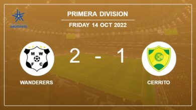 Primera Division: Wanderers snatches a 2-1 win against Cerrito 2-1