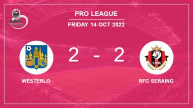 Pro League: Westerlo and RFC Seraing draw 2-2 on Friday