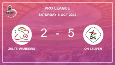 Pro League: OH Leuven beats Zulte-Waregem 5-2 with 3 goals from M. Gonzalez