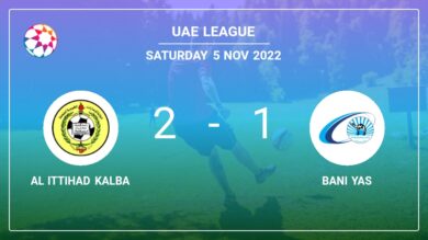 Uae League: Al Ittihad Kalba tops Bani Yas 2-1