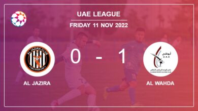 Al Wahda 1-0 Al Jazira: tops 1-0 with a goal scored by J. Pedro
