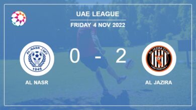 Uae League: Al Jazira prevails over Al Nasr 2-0 on Friday