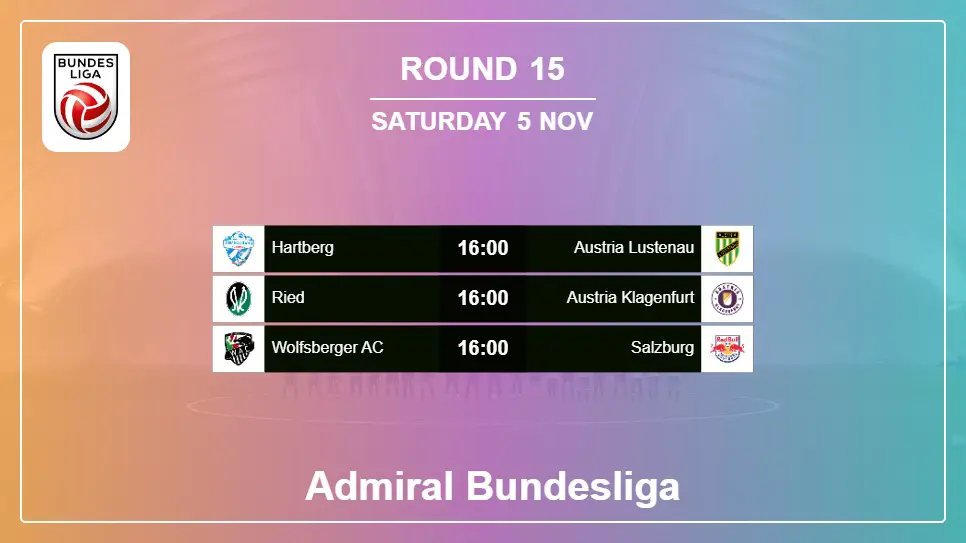 Austria Admiral Bundesliga 2022-2023 Round-15 2022-11-05 matches