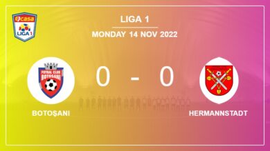 Liga 1: Botoşani draws 0-0 with Hermannstadt on Monday