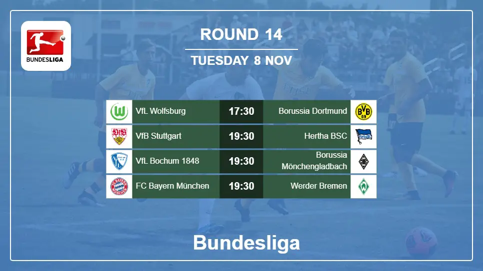 Germany Bundesliga 2022-2023 Round-14 2022-11-08 matches