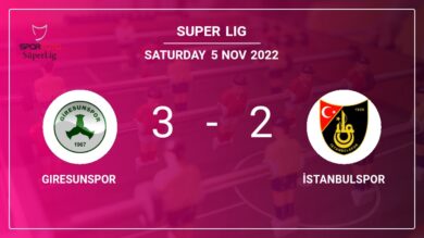 Super Lig: Giresunspor beats İstanbulspor 3-2
