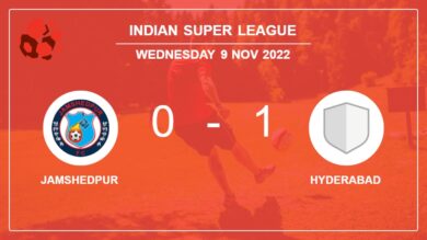 Hyderabad 1-0 Jamshedpur: tops 1-0 with a goal scored by M. Yasir