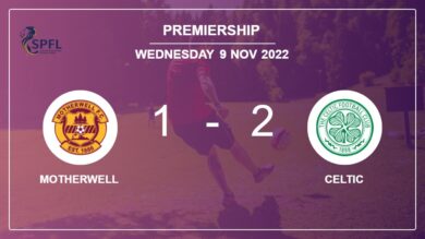Premiership: Celtic steals a 2-1 win against Motherwell 2-1