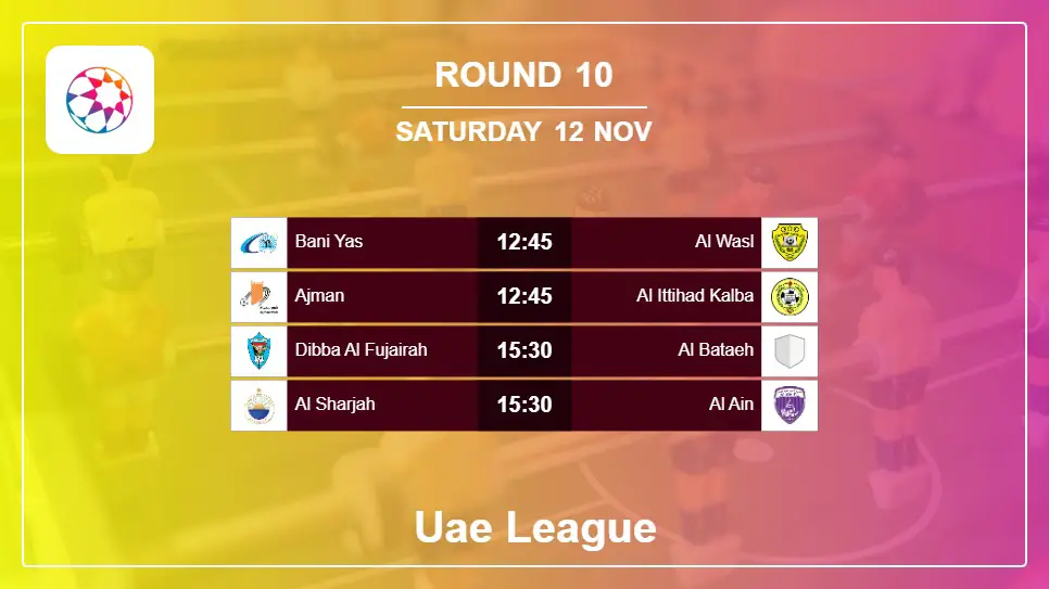 United Arab Emirates Uae League 2022-2023 Round-10 2022-11-12 matches