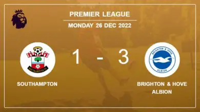 Premier League: Brighton & Hove Albion beats Southampton 3-1