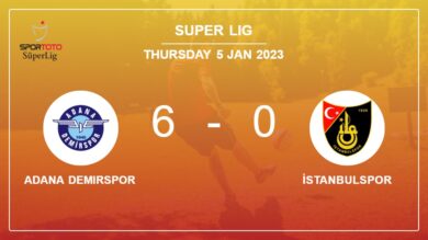 Super Lig: Adana Demirspor demolishes İstanbulspor 6-0 with a great performance