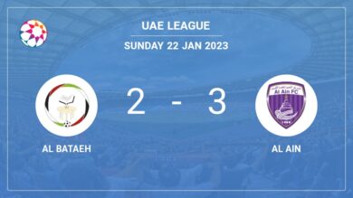 Uae League: Al Ain demolishes Al Bataeh 3-2 with 2 goals from K. Fo