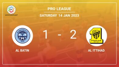 Pro League: Al Ittihad recovers a 0-1 deficit to best Al Batin 2-1