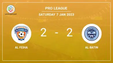 Pro League: Al Feiha and Al Batin draw 2-2 on Saturday