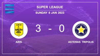 Super League: Aris beats Asteras Tripolis 3-0