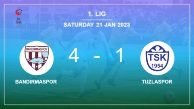 1. Lig: Bandırmaspor obliterates Tuzlaspor 4-1 with a great performance