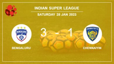 Indian Super League: Bengaluru tops Chennaiyin 3-1