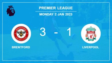 Premier League: Brentford overcomes Liverpool 3-1