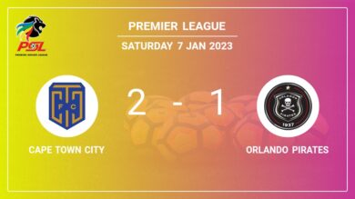 Premier League: Cape Town City recovers a 0-1 deficit to defeat Orlando Pirates 2-1