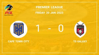 Cape Town City 1-0 TS Galaxy: beats 1-0 with a late goal scored by T. Fielies