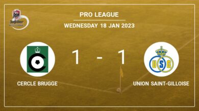 Cercle Brugge 1-1 Union Saint-Gilloise: Draw on Wednesday