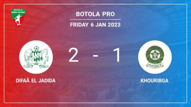 Difaâ El Jadida overcomes Khouribga 2-1 with M. Juma scoring a double
