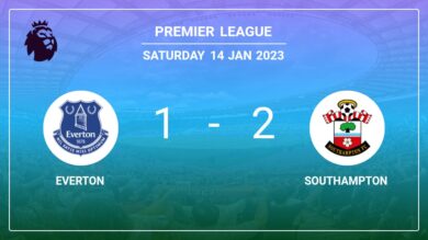 Southampton recovers a 0-1 deficit to top Everton 2-1 with J. Ward-Prowse scoring a double