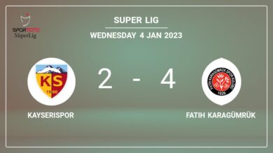 Super Lig: Fatih Karagümrük overcomes Kayserispor 4-2