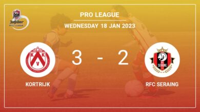 Pro League: Kortrijk tops RFC Seraing 3-2