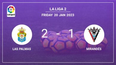 La Liga 2: Las Palmas recovers a 0-1 deficit to overcome Mirandés 2-1