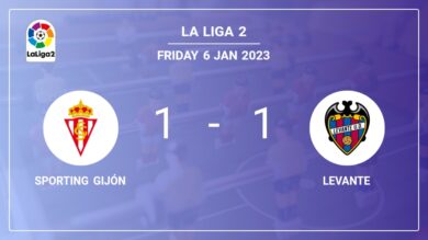 Sporting Gijón 1-1 Levante: Draw on Friday
