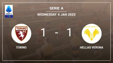 Torino 1-1 Hellas Verona: Draw on Wednesday