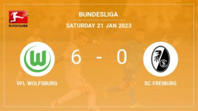 Bundesliga: VfL Wolfsburg demolishes SC Freiburg 6-0 with a great performance