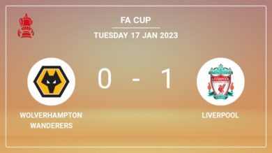 Liverpool 1-0 Wolverhampton Wanderers: tops 1-0 with a goal scored by H. Elliott