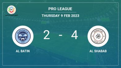 Pro League: Al Shabab tops Al Batin 4-2