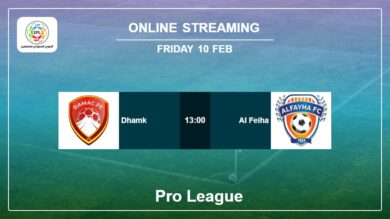 Where to watch Dhamk vs. Al Feiha live stream in Pro League 2022-2023