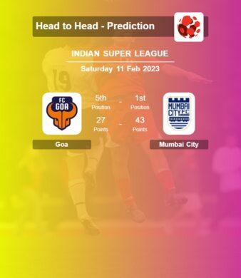 Goa vs Mumbai City Prediction, Head to Head Indian Super League 11-02-2023