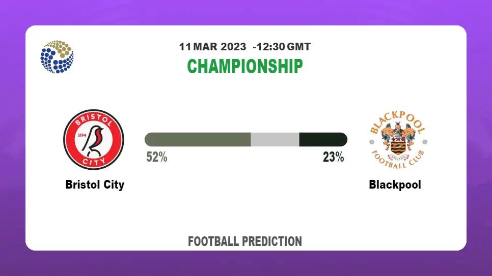 Over 2.5 Prediction: Bristol City vs Blackpool Football Tips Today | 11th March 2023