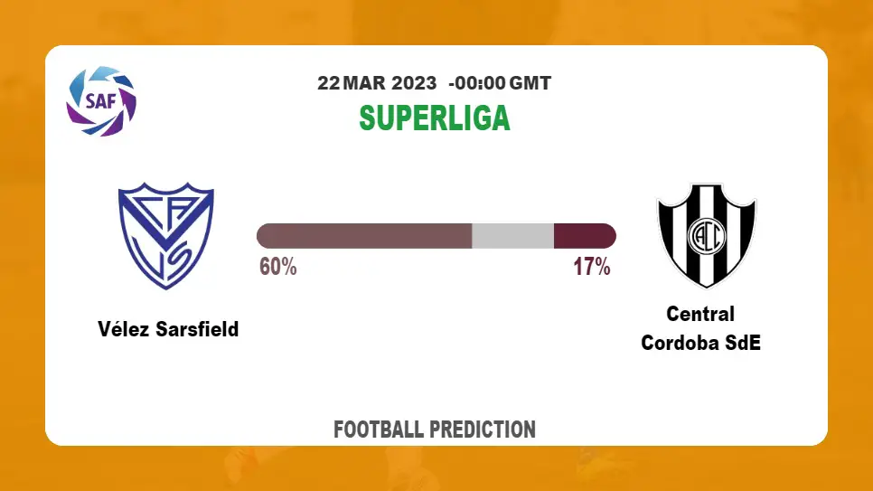 Over 2.5 Prediction: Vélez Sarsfield vs Central Cordoba SdE Football Tips Today | 22nd March 2023