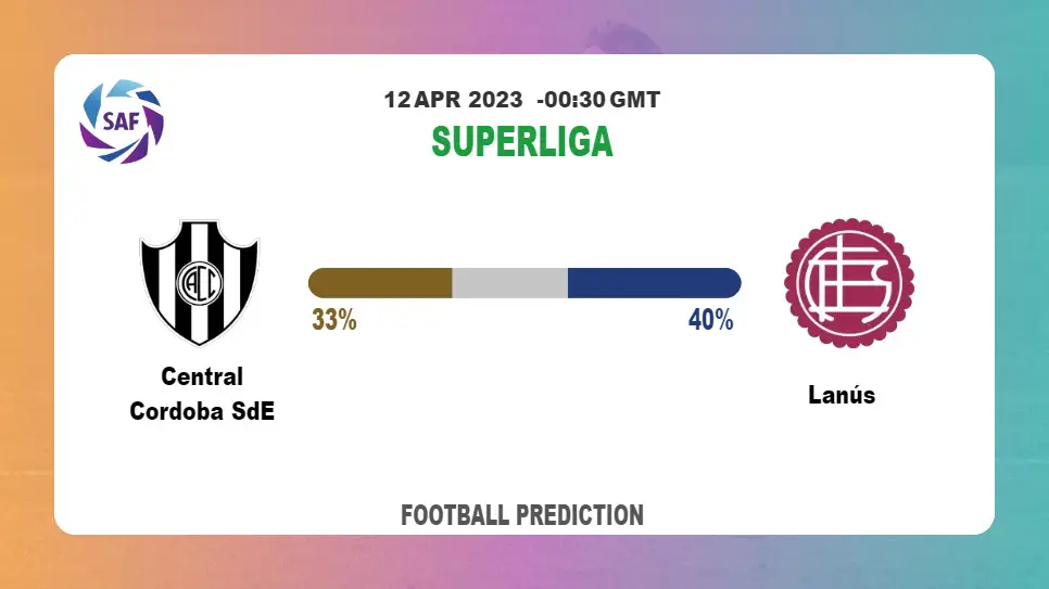 Over 2.5 Prediction: Central Cordoba SdE vs Lanús Football Tips Today | 12th April 2023