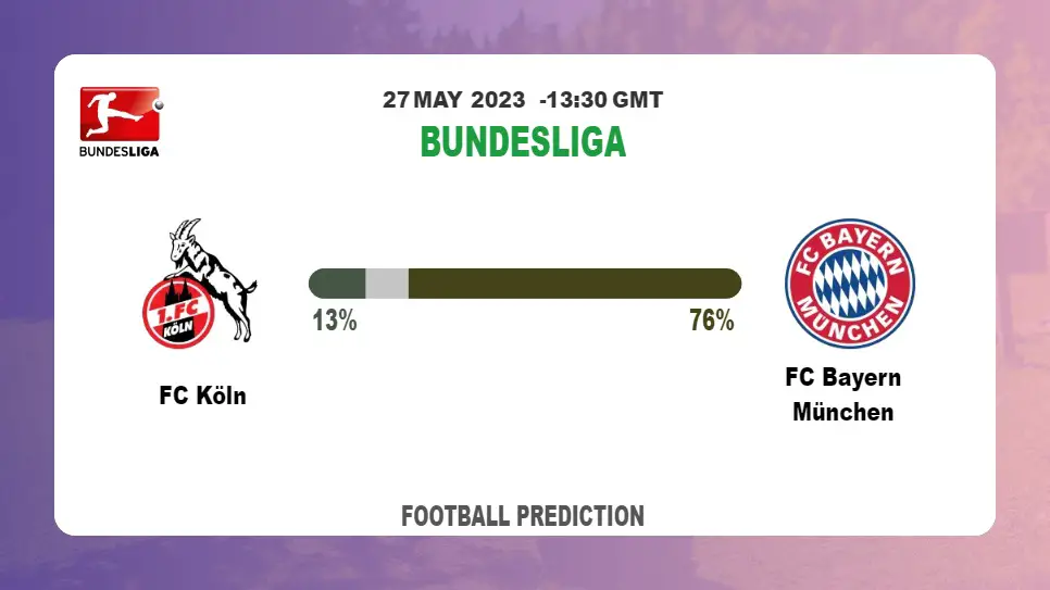 Over 2.5 Prediction: FC Köln vs FC Bayern München Football Tips Today | 27th May 2023